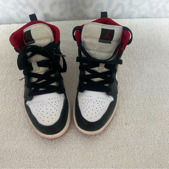 Nike Air Jordan 1 Mid PS White/Gym Red 640734-122 Youth Sz 2Y - Picture 5 of 10